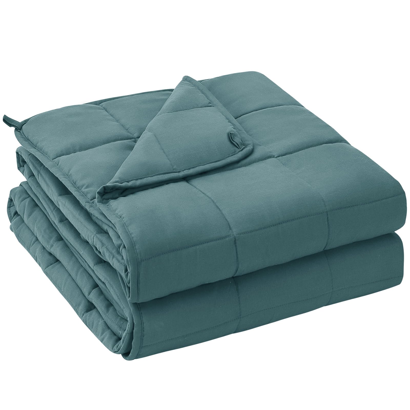 yescool Weighted Blanket for Adults (15 lbs, 60" x 80", Teal) Cooling Heavy Blanket for Sleeping Perfect for 140-160 lbs, Queen Size Breathable Blanket with Premium Glass Bead, Machine Washable