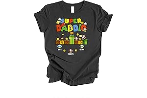 Personalized Super Daddio Shirt with Kids Names for Daddy Funny Gaming