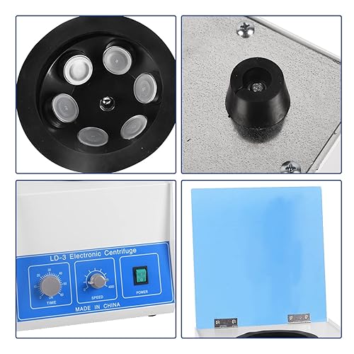 Miniatura 5 de Doppy Centrífuga eléctrica de laboratorio de sobremesa, centrífuga máquina de mesa con temporizador y control de velocidad para práctica médica de