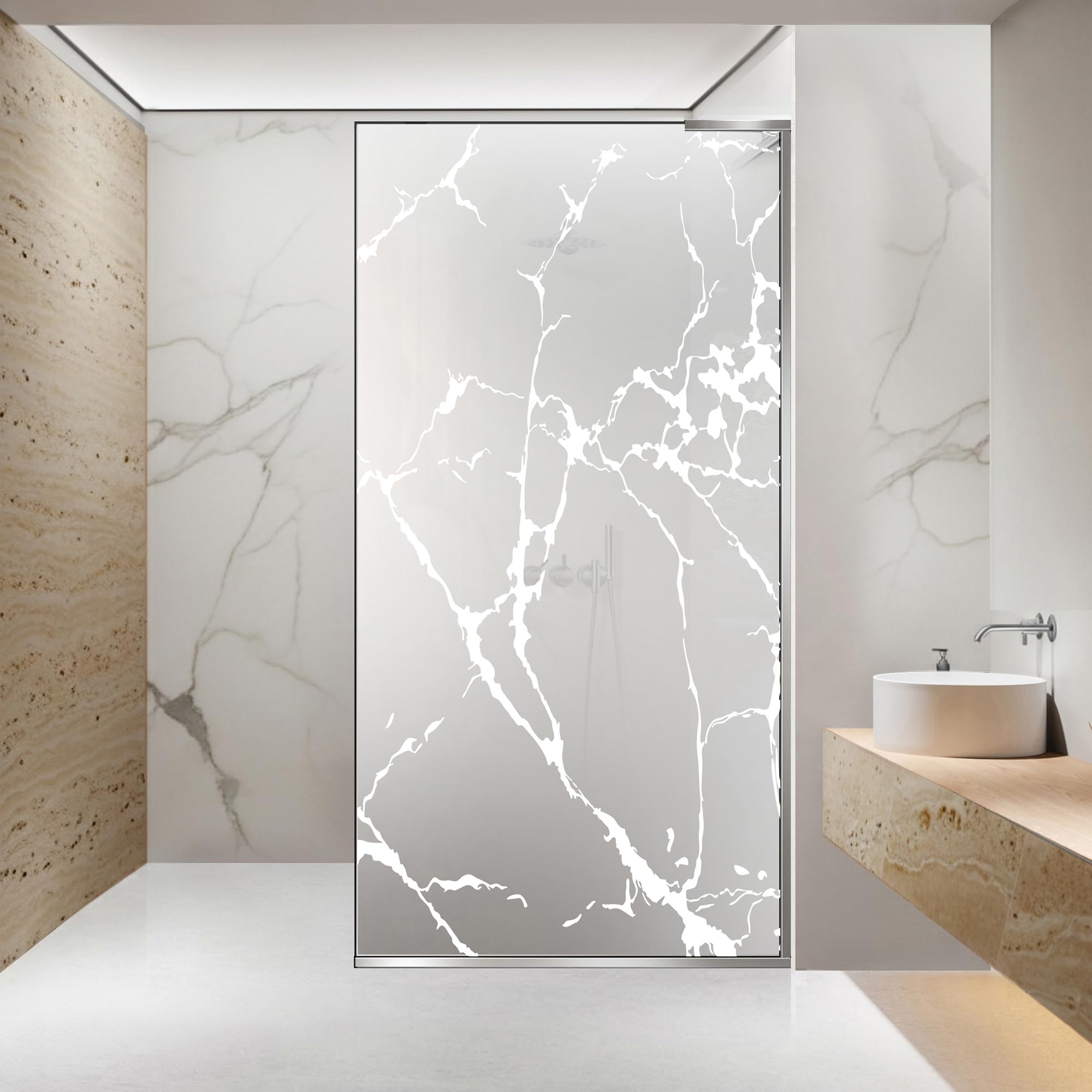 Mampara de ducha INOX de alta gama con cristal nano satinado Aqua Roy 80 cm