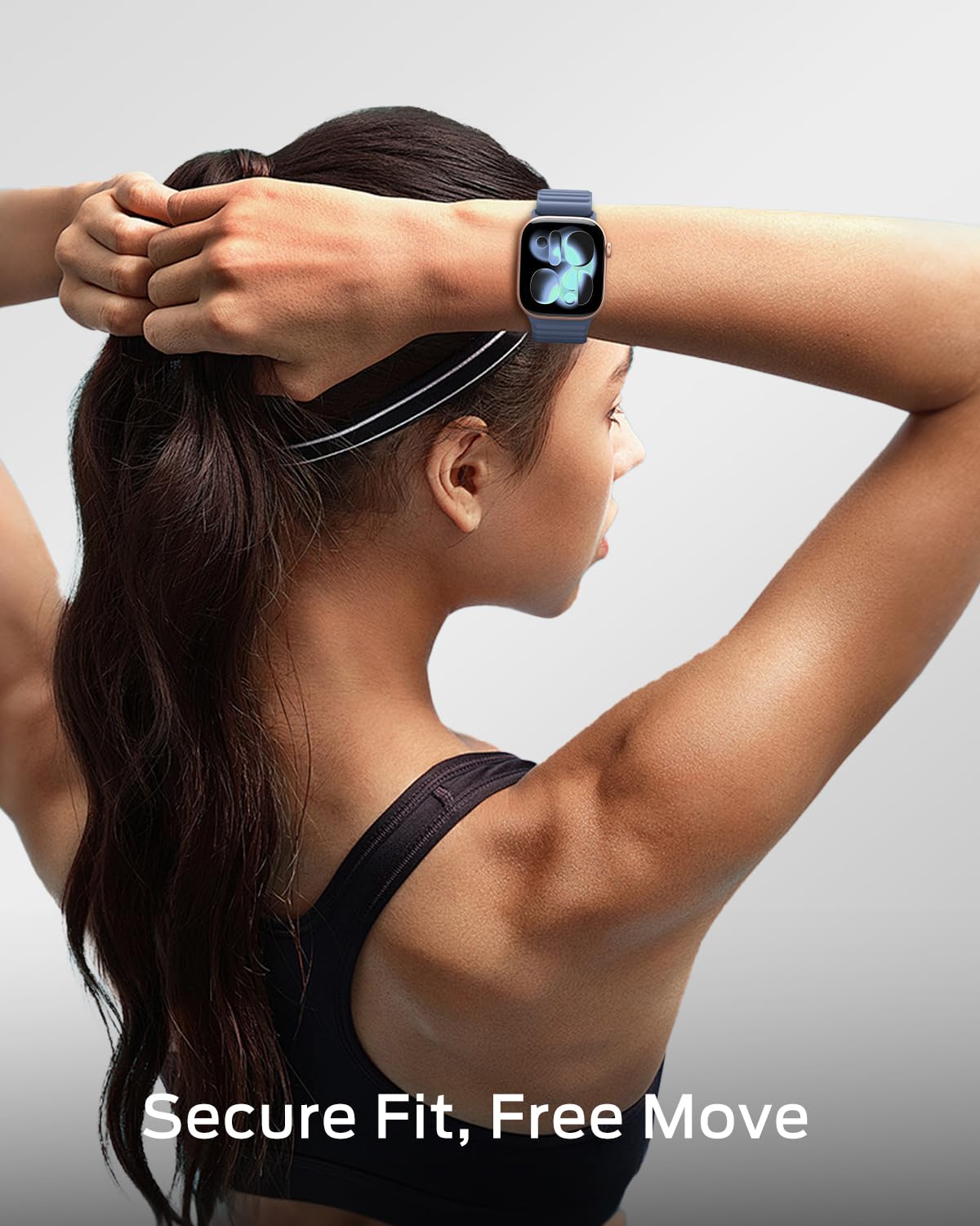 Higgs Magnetic Silicone Sport Strap Compatible with Apple Watch Straps 44mm 40mm 38mm 41mm 42mm 45mm 46mm 49mm for Men Women, Soft iWatch Wrist Band for Series 11 10 9 SE 8 7 6 5 4 Ultra 3 2 1 — view 9