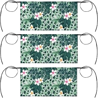 bisibuy Leopard Turquoise Waitress Waiter Server Short Aprons Tropic Art Half Aprons for Women Men with 3 Pockets Stylish Waist Apron for Waitress Bartender Barista Restaurant Bistro Cafe Bars 3-Pack