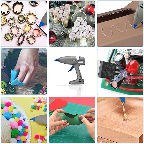 Vista 9 de Pistola de pegamento caliente de tamaño completo, pistolas de pegamento MONVICT de 120 W y 80 W, pistola de pegamento industrial grande de doble