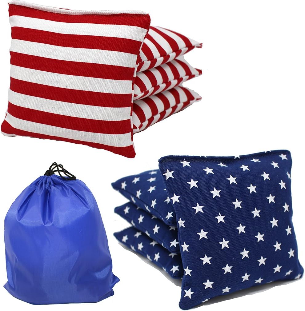 Free Donkey Sports Weather Resistant Cornhole Bags Stars and Stripes Plastic Filled-