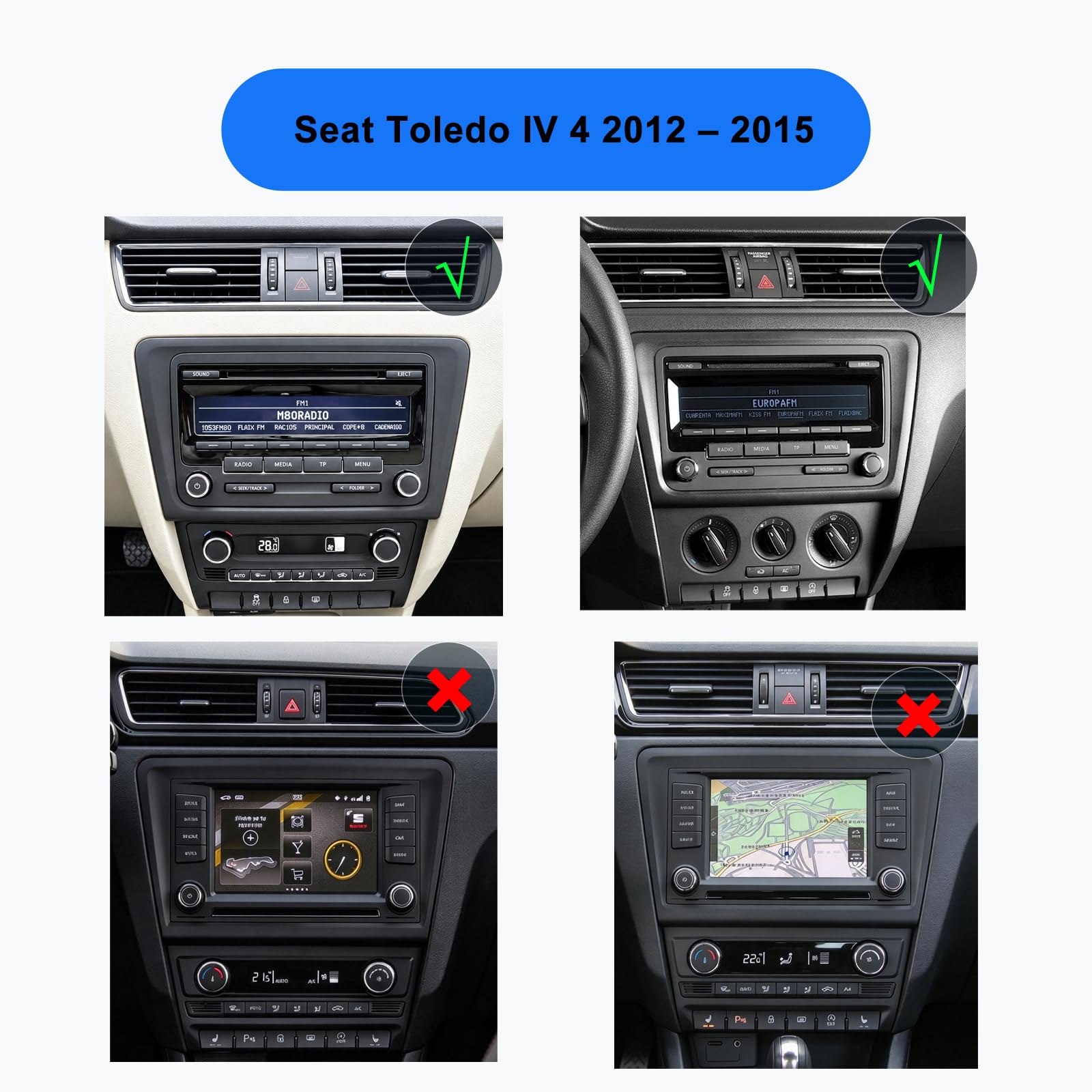 Radio Android 15 para Seat Toledo IV 4 2012–2015, 9 Pulgadas 2 DIN, 4+64 GB