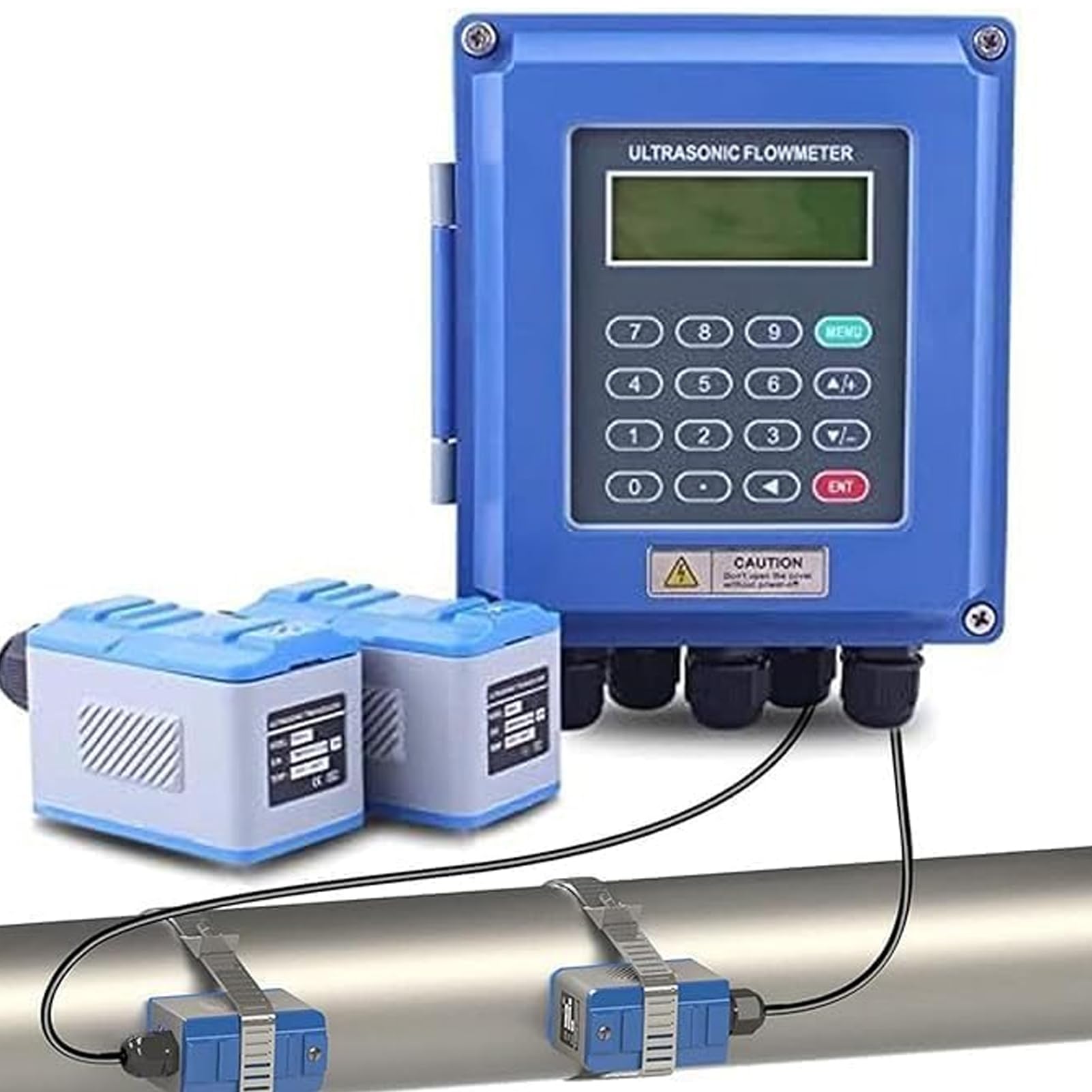 LYJIANGXIN Ultrasonic Flow Meter Tuf-2000b, Wall Mounted Ultrasonic Flow Meter, Digital Water Flowmeter Counter, Clamp-On Tm-1 & Ts-2 & Tl-1 Sensor Dn15~Dn6000mm, Bidirectional Flow Measurement
