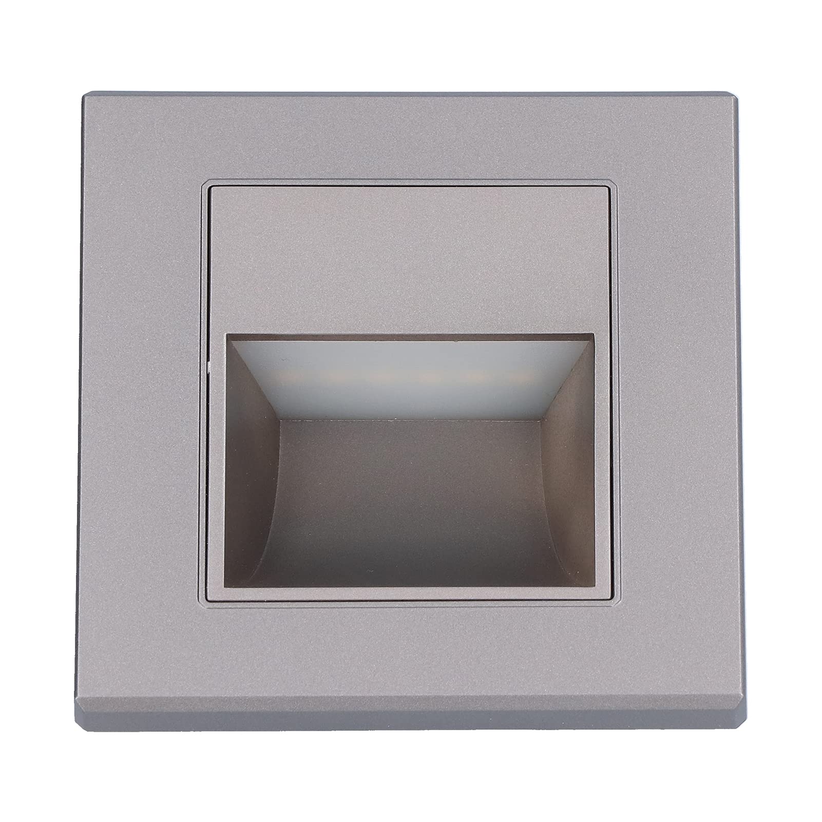 Garosa LED Step Lamp Recessed Stair Light Always Bright Astigmatism-Like Foot Light 3000K 1.5W for Stairway Corridor Lighting Guide Warm White Light 85‑220V(Grey),Indoor Lighting