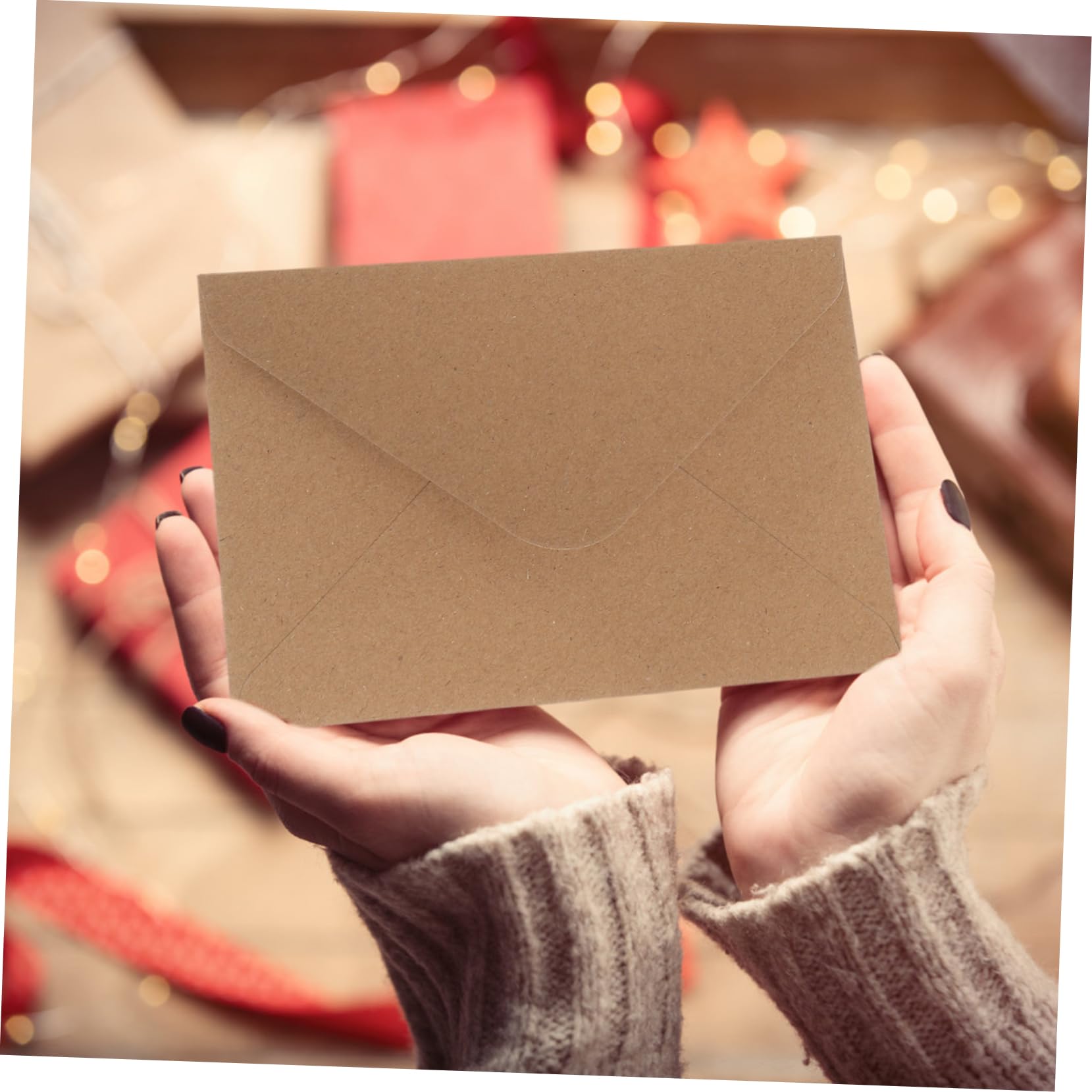 120 Stück Kraftpapier Karten Umschläge mit Quadratischen Umschlägen Vintage Hochzeitspostkarten für Hochzeitseinladungen und Feiertagsgrüße in Klassischem Khaki