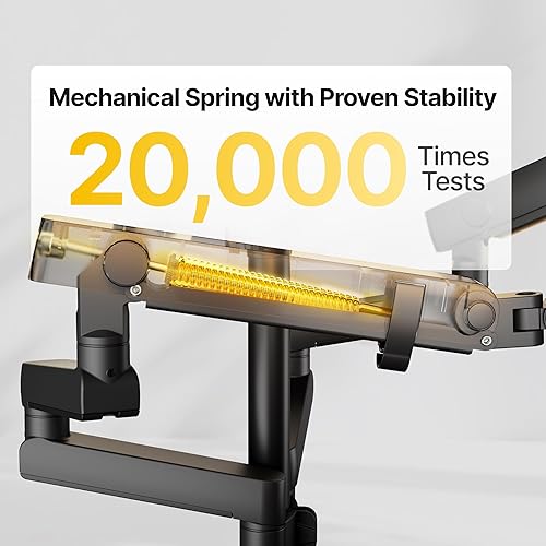 Miniatura 4 de monTEK MA1009PBK-T - Soporte de monitor triple para pantallas de computadora de máximo 27 pulgadas, soporte de escritorio de 3 monitores con puertos