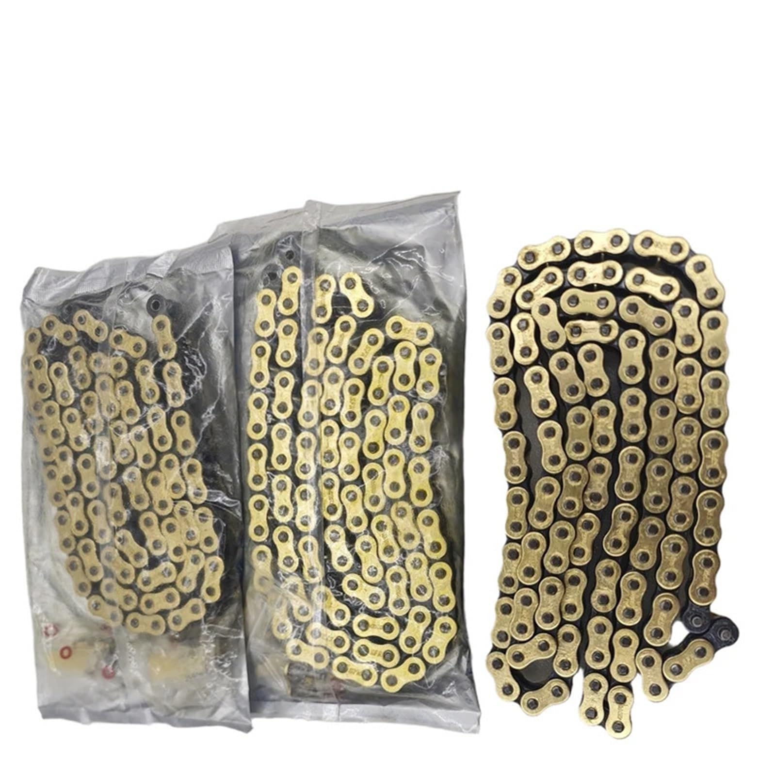 Catene per moto Maglie Set di guarnizioni per catene con O-ring per moto, adatti per catene da 428, 88-140 maglie, per quad, pit bike, go-kart, moto da cross, metallo.(428 Chain 140 Links)