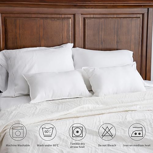 Miniatura 3 de Simple&Opulence - Fundas de almohada lumbar de lino 12x20 pulgadas, juego de 2, mezcla de lino y algodón, rectangulares, decorativas, para sofá,