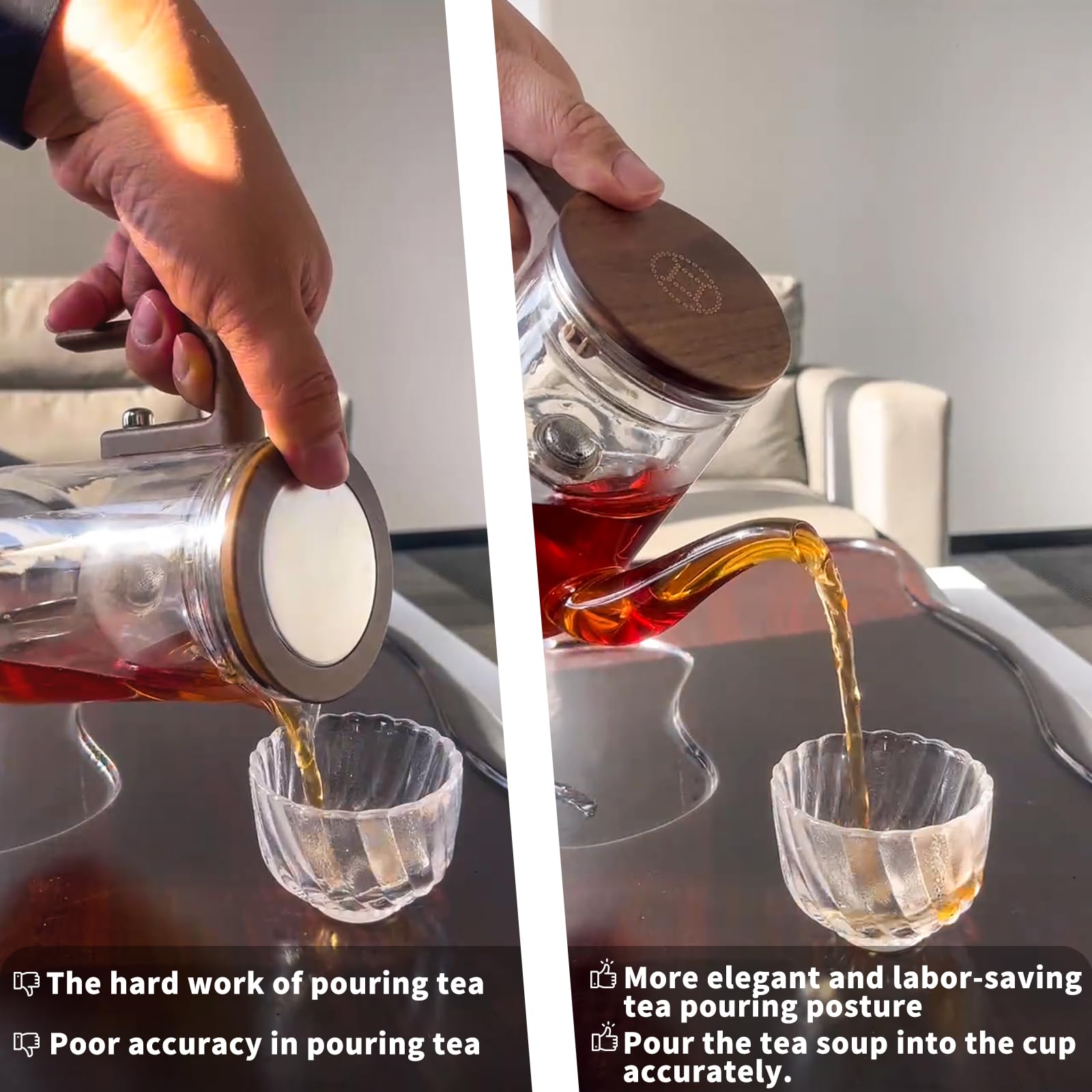 Glass Teapot With Infuser?27oz Larger Magic Tea Pot?Magic Tea pot With Infuser?enchantipot With Strainer?Herbal Tea Pot With Strainer -27.05oz