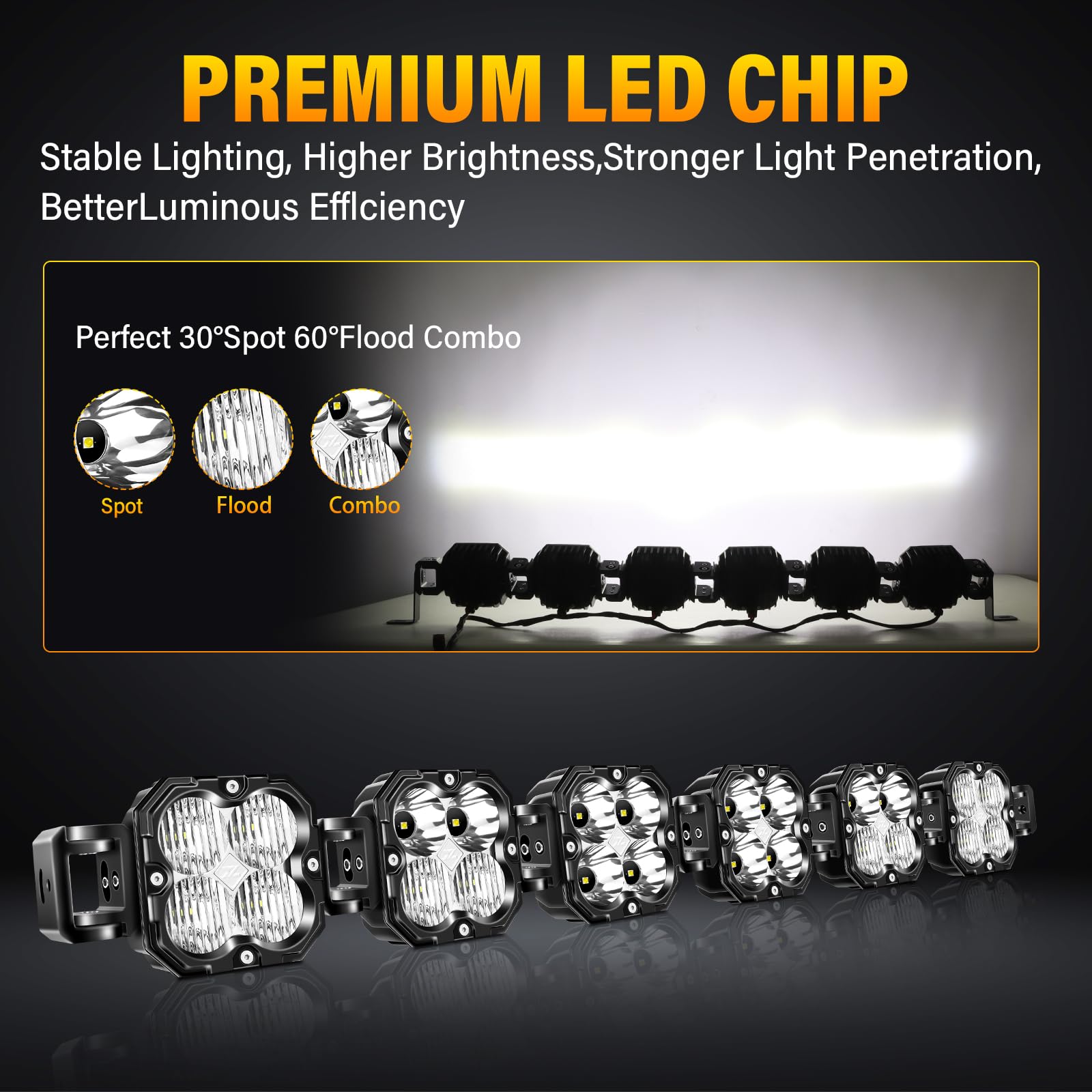 RIGIDON Außen alu led lichtleiste mit 12V DT kabelbaum kit, 40 Zoll 102 cm 180W 15000LM, Wasserdicht offroad beleuchtung für Auto ATV LKW KFZ Fahrzeuge 4x4, led nebelscheinwerfer, arbeitsscheinwerfer