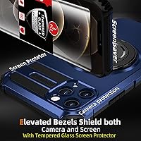 Vista 3 de Funda magnética para iPhone 12 Pro Max compatible con carga inalámbrica MagSafe, con anillo de soporte, con 2 protectores de pantalla, a prueba