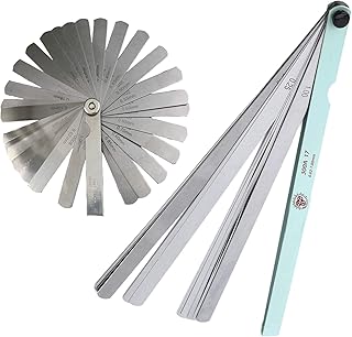 OBPFY 2 in 1 Stainless Steel Metric Feeler Gauge, 32 Blades Feeler Gauge Universal Standard SAE Metric and Imperial Gap Measuring Tool&17 Blades Metric Feeler Gauge Gap Measurement Tool 300mm/11.8"