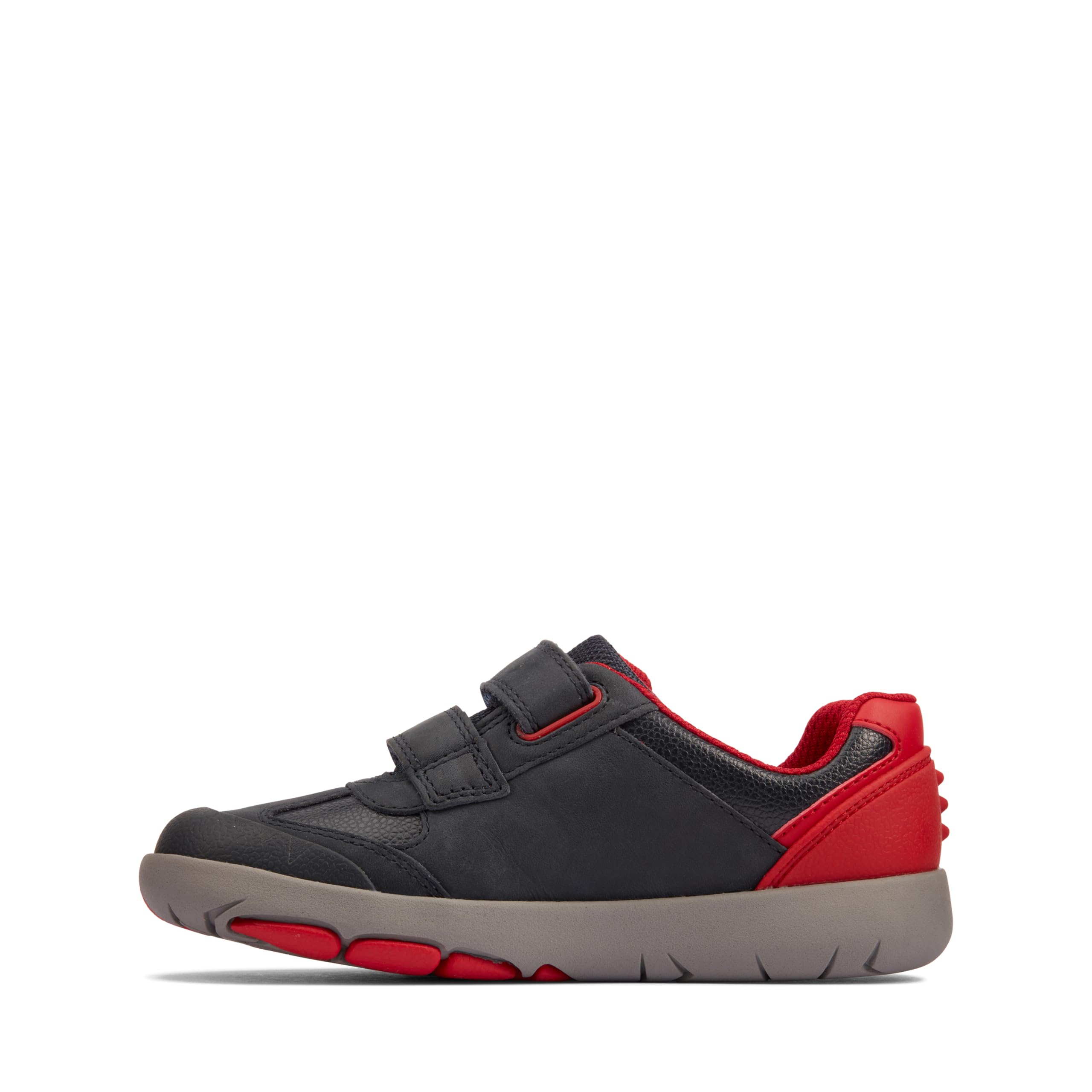 CLARKS Boys Rex Play Sneaker, Navy Red Lea, 12 UK Child