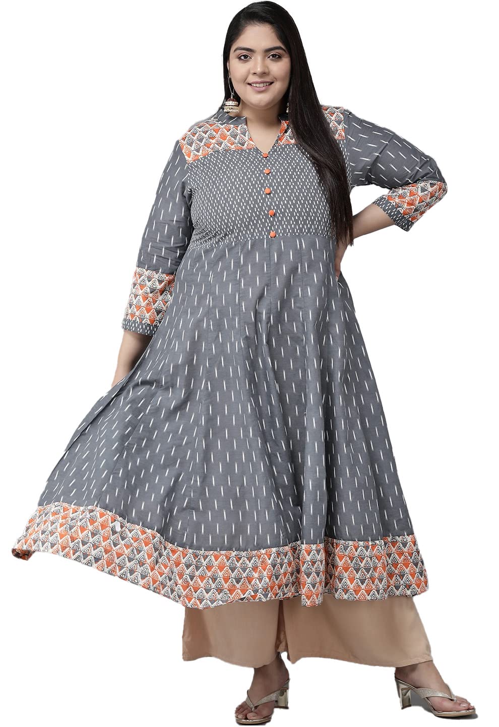 Yash GalleryWomen's Cotton Kalamkari Print Anarkali Kurta for Women