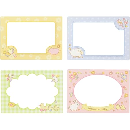 Amazon ナカバヤシ アルバム テンプレート フォトフレームカード 4枚組 ベビー Pfc 302 5 文房具 オフィス用品 文房具 オフィス用品
