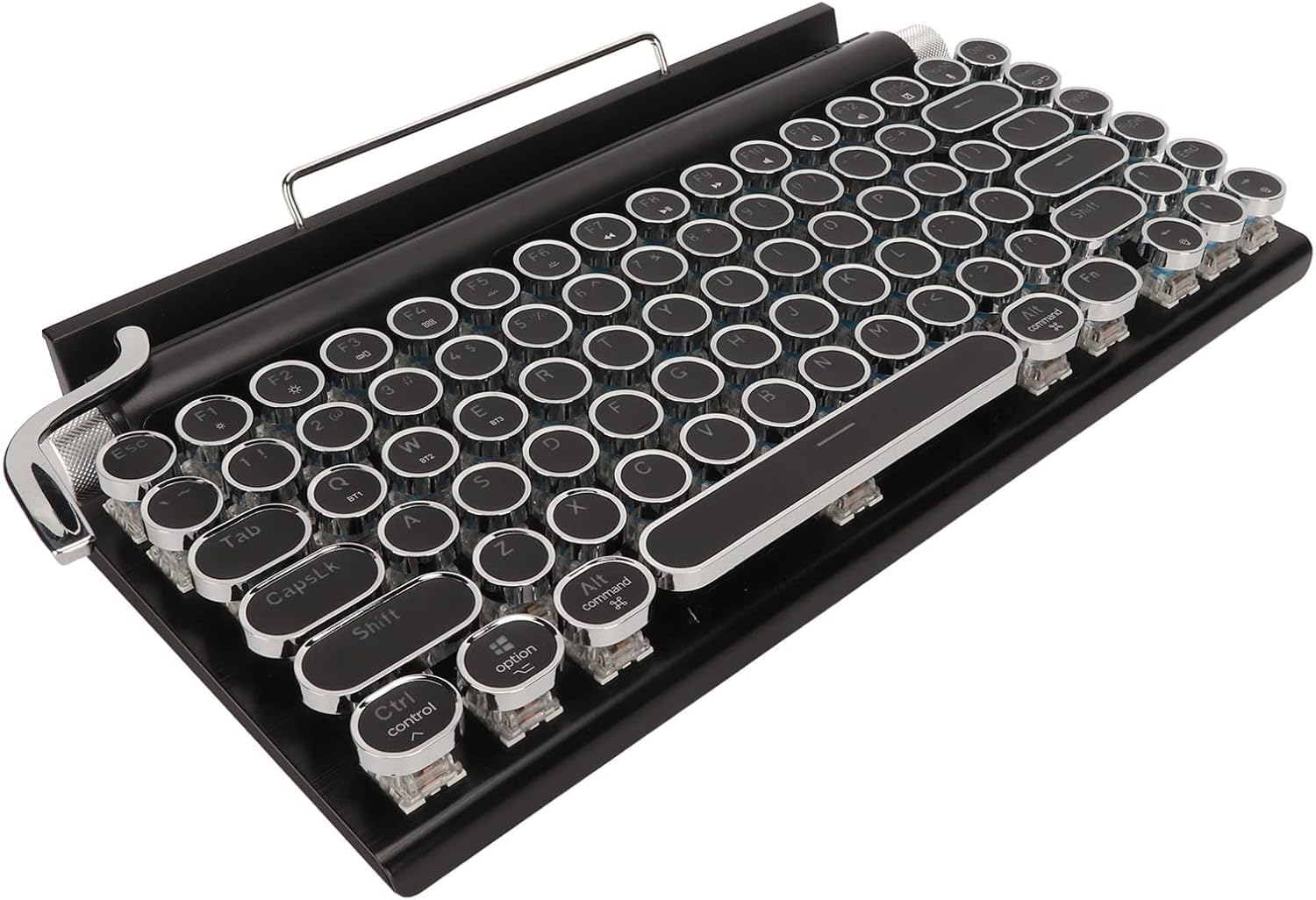 Clavier Mécanique Rétro pour Jeux et Divertissements au Bureau, Connexion 3 Modes Multi-Appareils