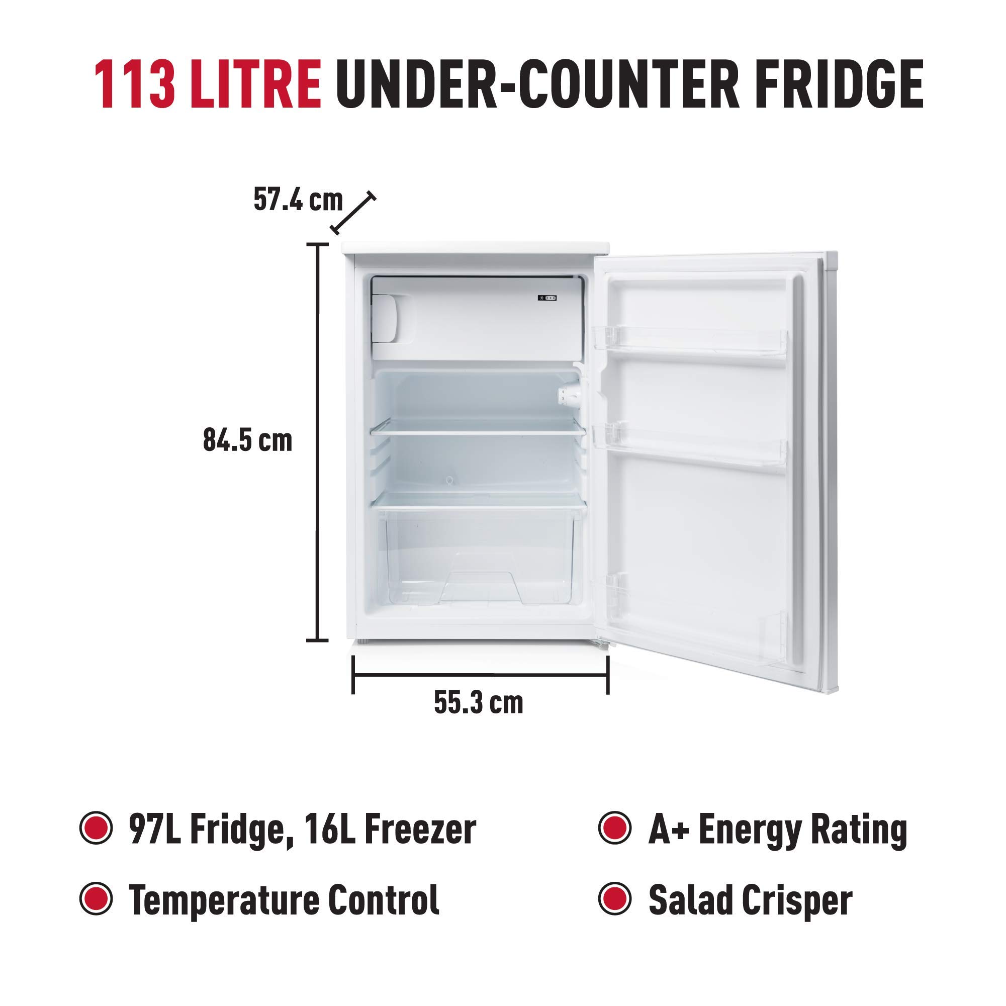 Buy Haden HR147W Refrigerator Freestanding Under Counter Fridge with
