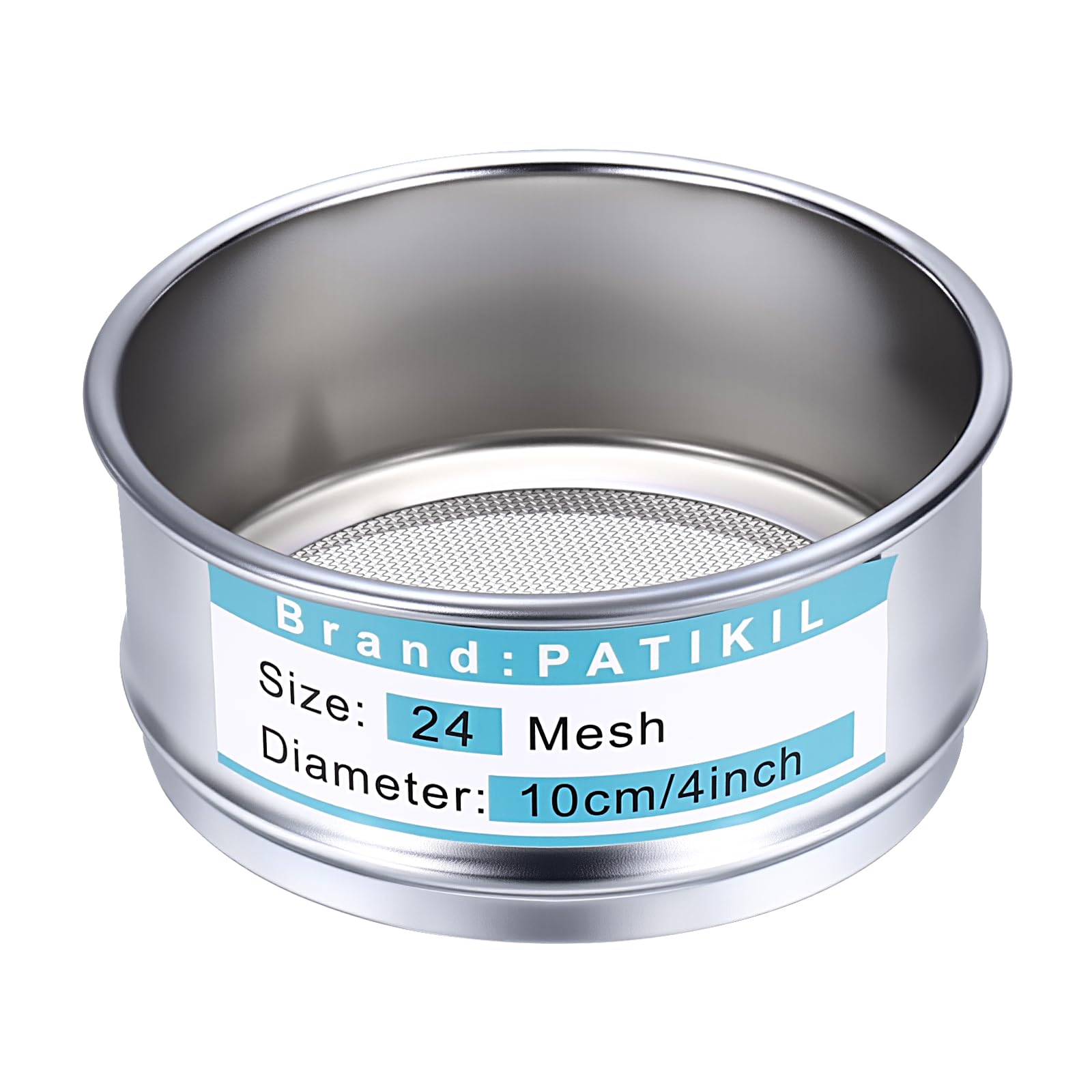 PATIKIL 24 Mesh (0,8mm) Laborsieb, 3,9" (10cm) Durchmesser Siebgewebe 304 Edelstahl Drahtgewebe Feinsieb Für Industrielles Labor Haushalt Bodensieb Trockensieb Hash