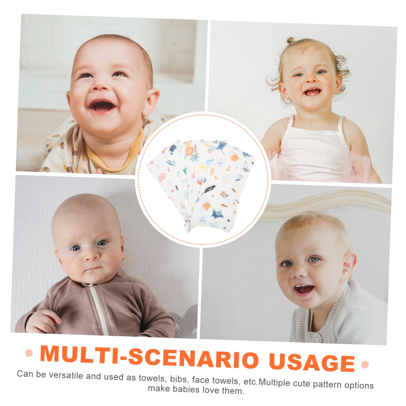 Panno Pappa Ragazzo Ragazza Assorbente 6 Pezzi 25x50 Cm Cotone Bianco | Riutilizzabile, Lavabile in Lavatrice, Asciugabile in Asciugatrice, per Festa Nascita e Compleanno