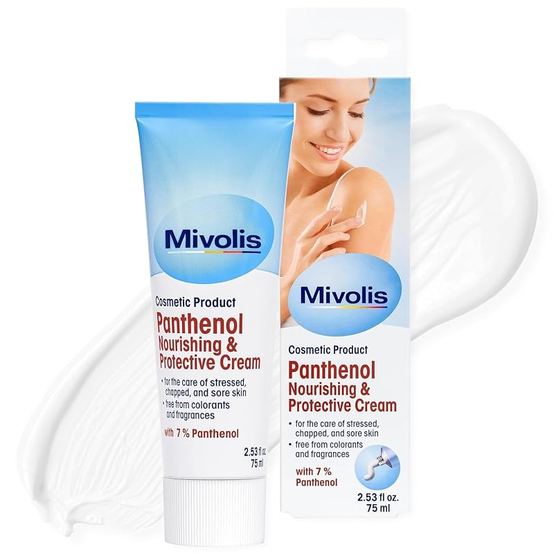 Mivolis Creme para cuidados da pele com pantenol 7%, sem fragrância, dimensões 5,08 x 3,3 x 15,24 cm, 91 g
