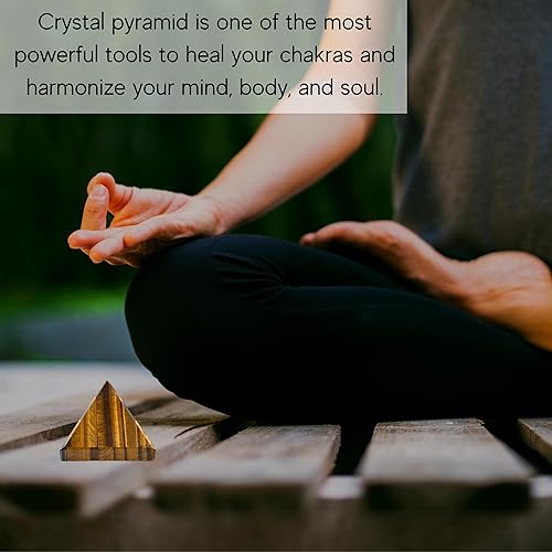 Miniatura 5 de Amazing Gemstone Piedras curativas de cristal de pirámide de ojo de tigre, gran figura piramidal de 1 pulgada de pirámide de piedra natural para