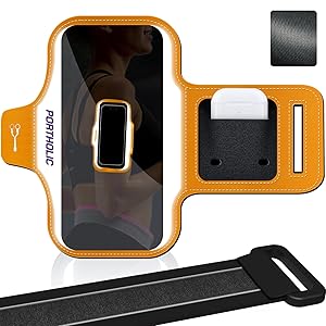 PORTHOLIC 2025 Running Armband Water Resistant Sports Phone Holder Case with Extension Strap,Card Slot Up to 6.9" Phone for iPhone 17/16/15/14/13 Plus Air Pro Max XR/XS, Galaxy S25/24/S10