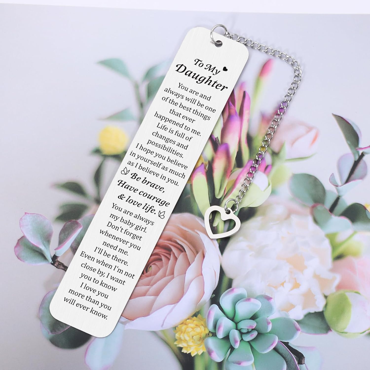 Inspirational Daughter Bookmark, Birthday Wedding Graduation Gifts for Girls from Mom Sweet 16 18 Gift for Adult Daughter Back to School Graduation Gift for College Girl Dorm Room Essentials