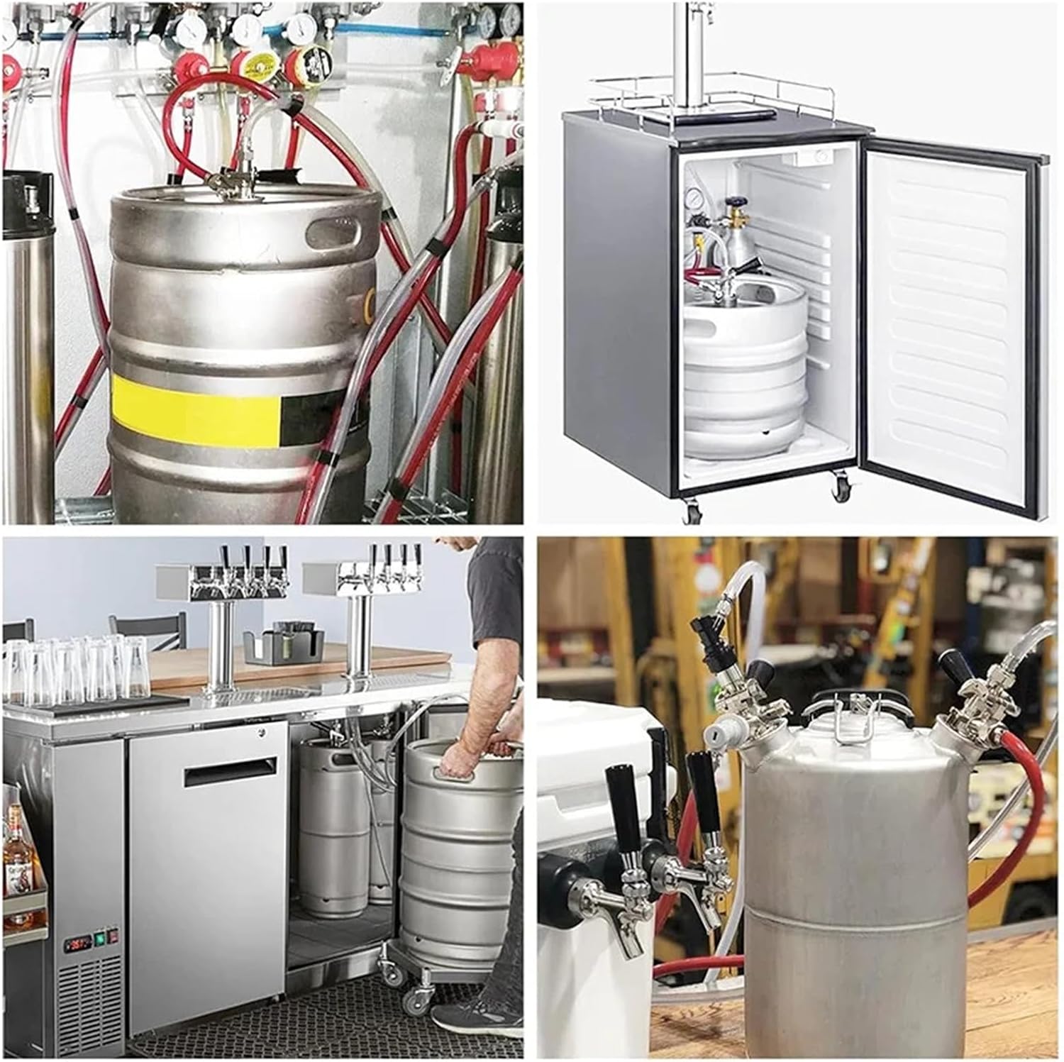 Brewing accessories Craft Beer Keg Coupler with Ball Lock Conversion Kit,304 Stainless Steel Homebrew Keg Adapter Kegerator Tap Dispenser Sankey S/D Brewing accessories(Army green)