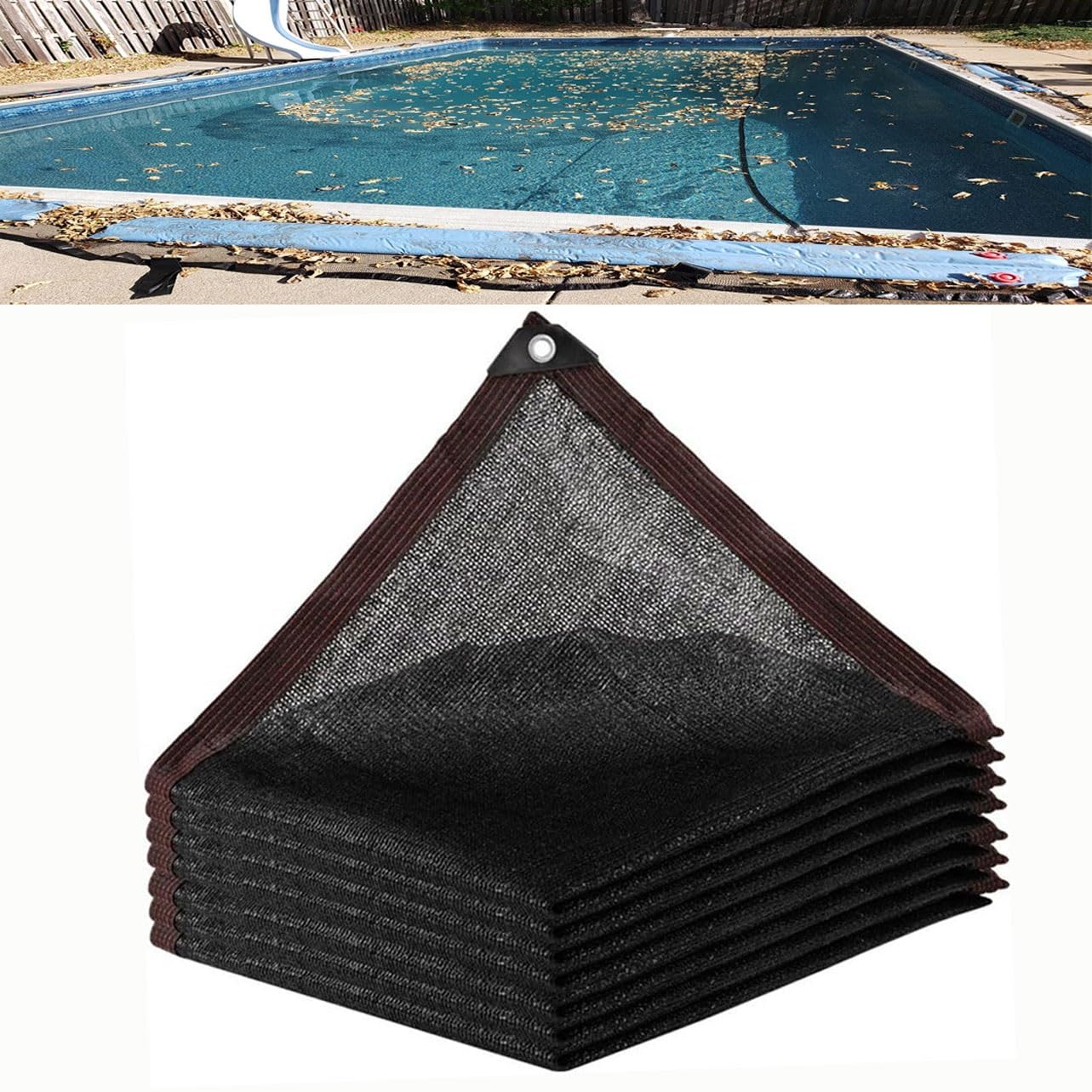 Pool-Laub-Netzabdeckung,Schwimmbadnetz Schwimmbad Schutznetz für Rechteckigen Pool, Gittergewebe Poolabdeckungen Feinmaschig Netz Poolabdeckung Für In Und Oberirdische Pools(3x5m(9.8x16.4ft))