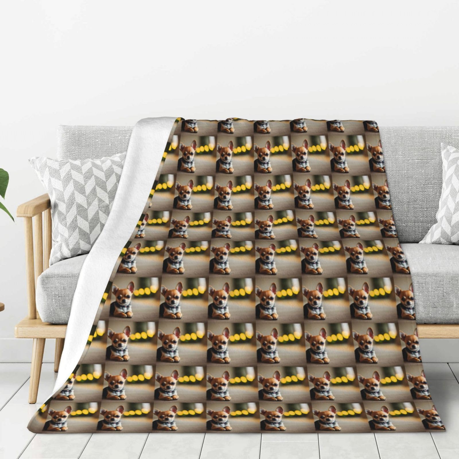 Couverture douce et chaude compagnon chihuahua pour petits et grands