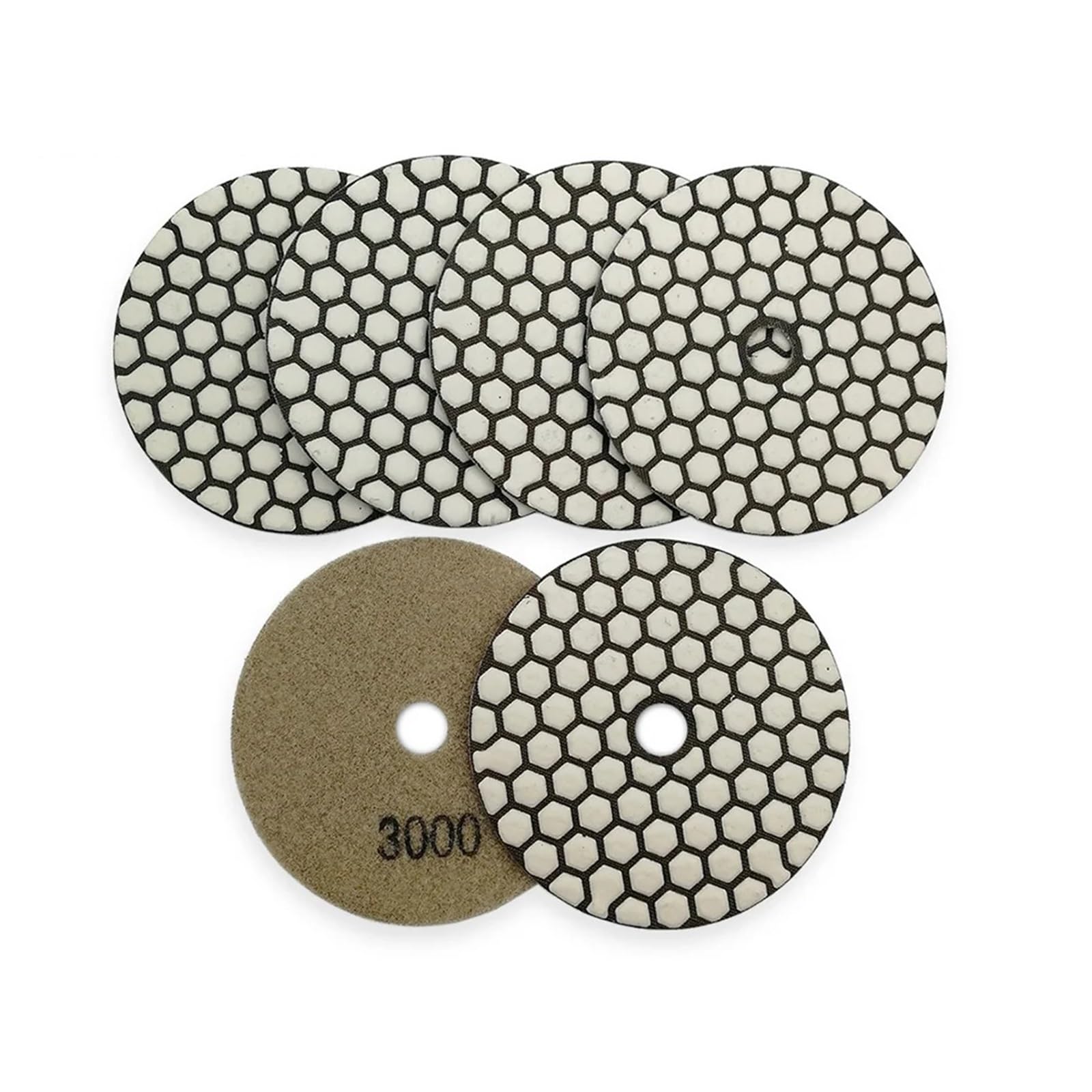 Almohadilla de pulido en seco de diamante, disco de lijado Flexible de granito, mármol, cerámica, piedra Artificial, 4 "/100mm, grano #3000, 7 Uds.