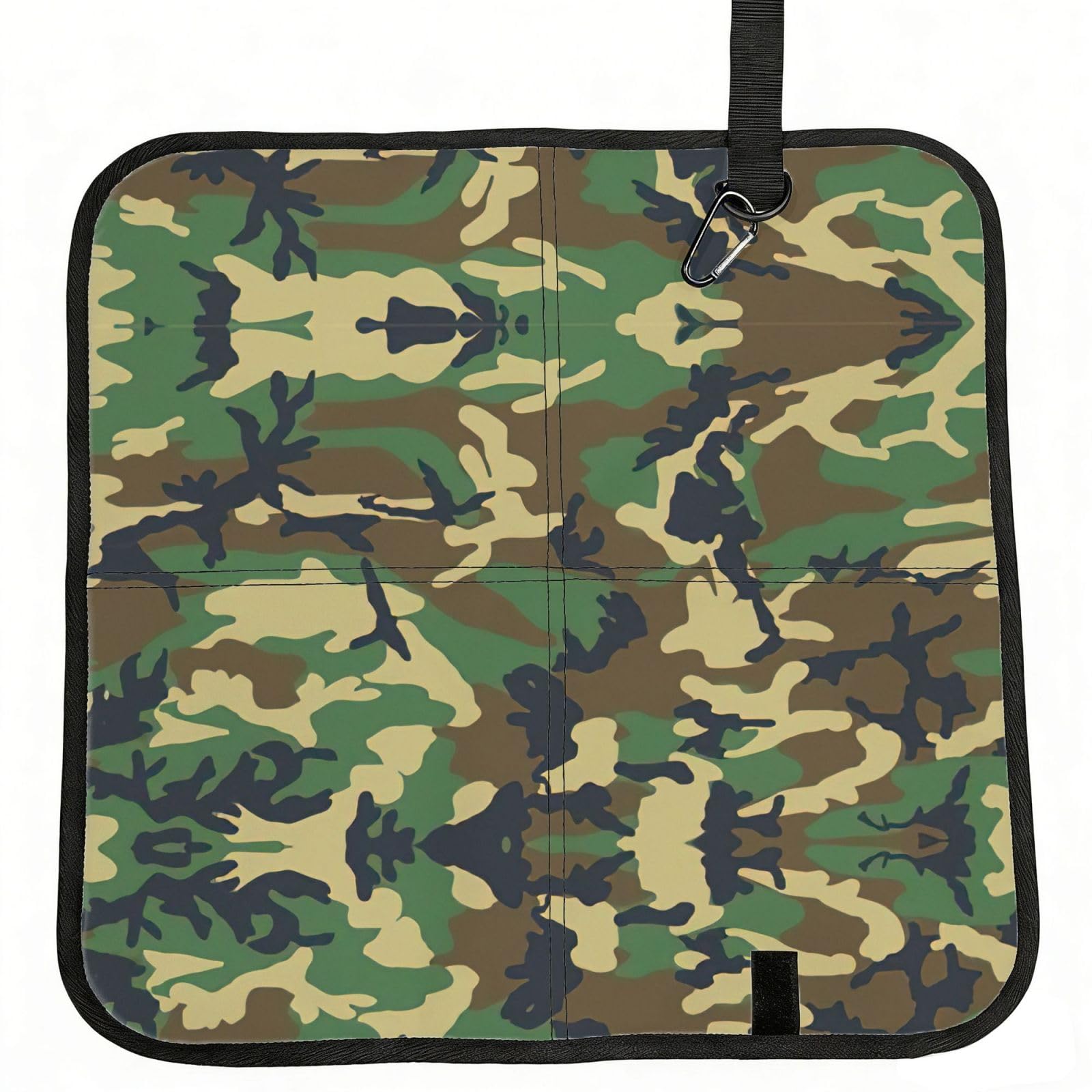 VCzsdff Green Military Camo Print Portable Seat Cushion Folding Bleacher Pad Compact Picnic Sitting Mat Polyester 40cm