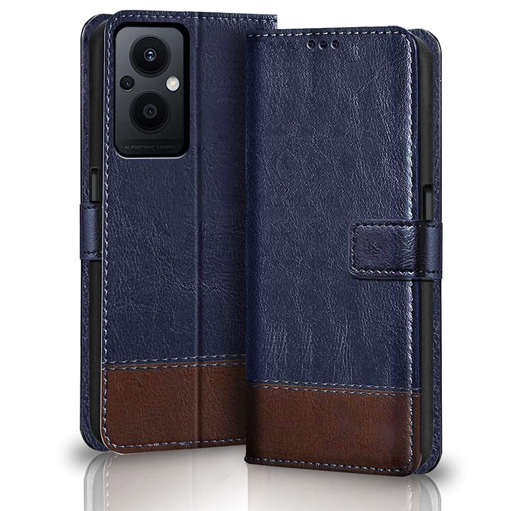 TheGiftKart Flip Back Cover Case for Oppo F21 Pro 5G / F21s Pro 5G | Dual-Color Leather Finish | Inbuilt Stand & Pockets | Wallet Style Flip Back Case for Oppo F21 Pro 5G / F21s Pro 5G (Blue & Brown) (B09YBZ2JPM) Amazon Price History, Amazon Price Tracker