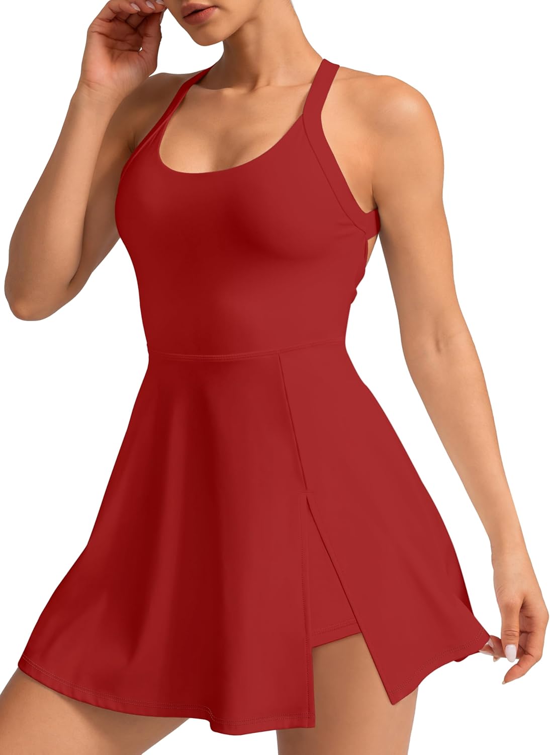 Womens Activewear Tennis Dress Built in Shorts Pockets Bra Golf