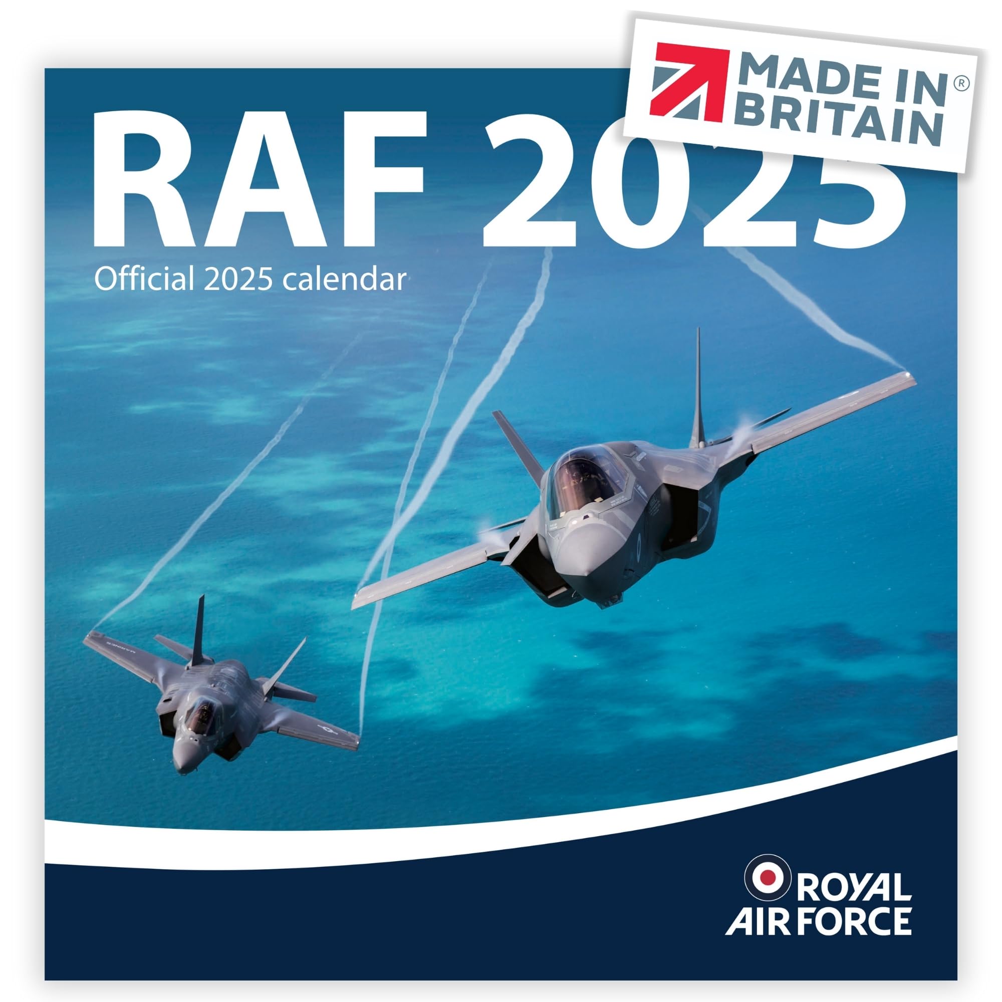 ALLTRADE Calendar 2025 UK Holidays RAF OFFICIAL Royal Air Force Premium Large Wall 2025 Calendar MADE IN BRITAIN® Solar Energy FSC® paper Carbon Capture with trees planted in UK Great GiftThe Forest Stewardship Council
