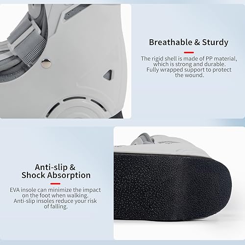 Miniatura 6 de Bota de descarga inflable para caminar y fractura para dolor de talón o tobillo, médica corta Air Cam Walker Brace para esguinces, fractura,