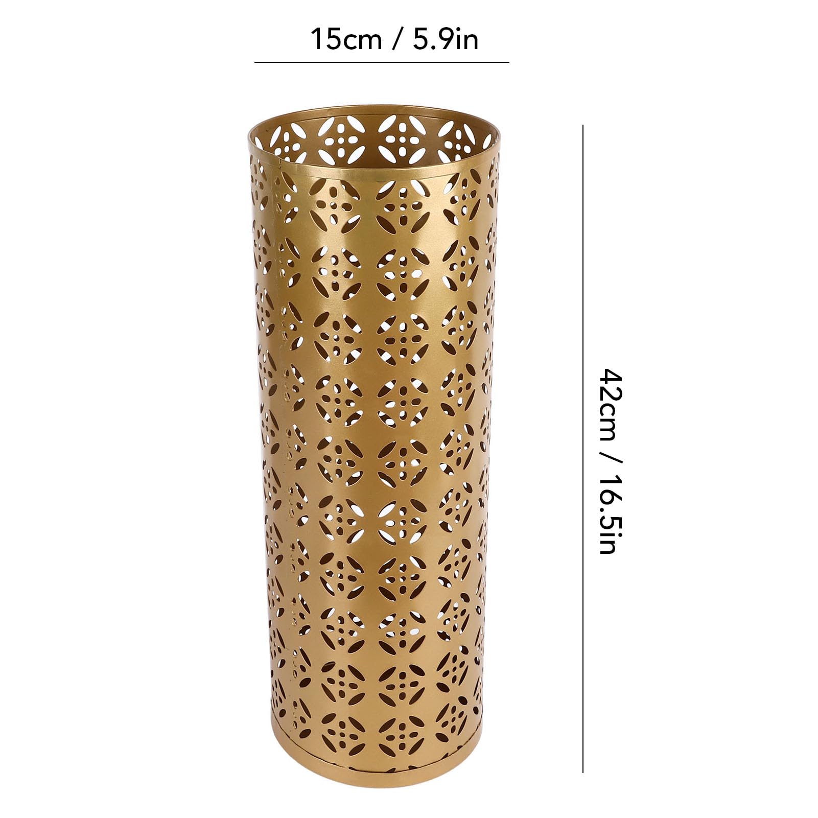 Fabater Schirmständer, Schirmhalter aus Metall, Schirmständer-Organizer für den Innenbereich mit Hohlem Design, Schirmaufbewahrung für Eingangsbereich, Büro, Zuhause (GOLD)