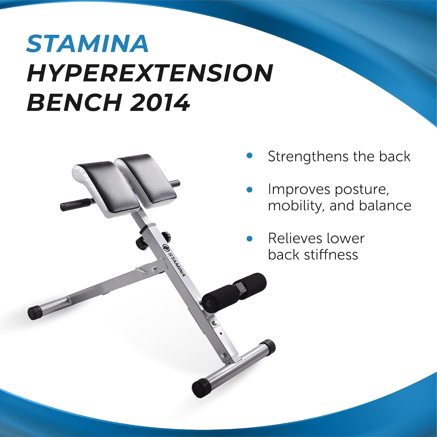 Stamina Hyperextension Bench 2014 - Adjustable and Foldable Exercise Bench Roman Chair with Smart Workout App - Up to 250 lbs Weight Capacity Stamina Hyperextension Bench 2014 - Adjustable and Foldable Exercise Bench Roman Chair with Smart Workout App - Up to 250 lbs Weight Capacity