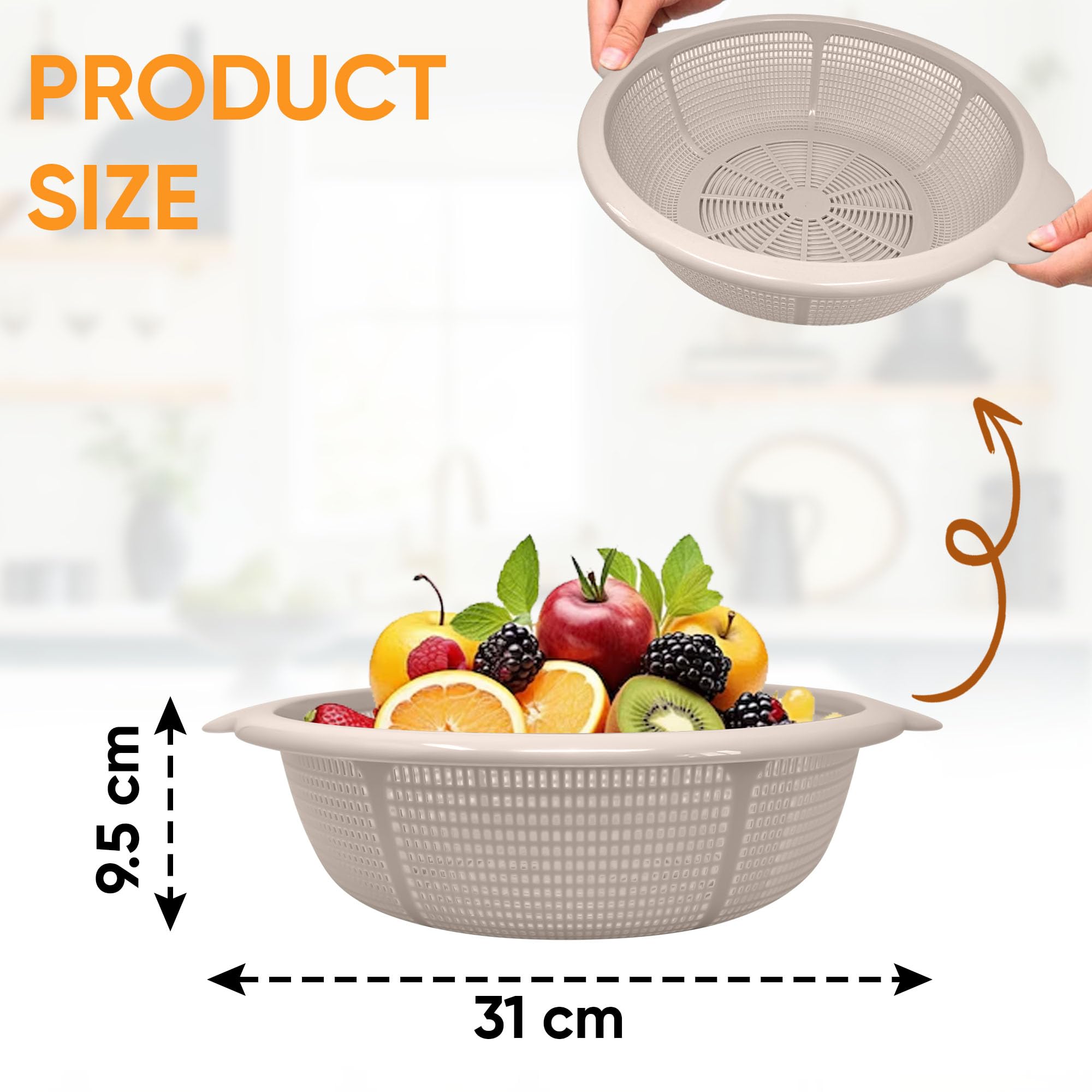 Accessoire Cuisine Gain Place Passoire Pliable Silicone RHAFAYRE - Égouttoir Pâtes Et Légumes - Gris Passoire économie Espace