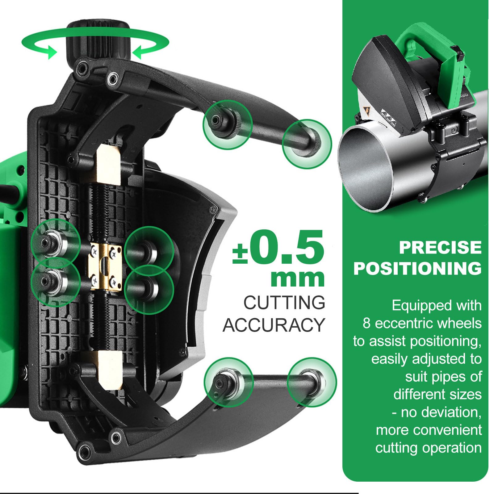 Coupe-tube électrique automatique avec lames inoxydables, contrôle à 5 vitesses pour une coupe précise sur les tuyaux en acier, cuivre, PVC