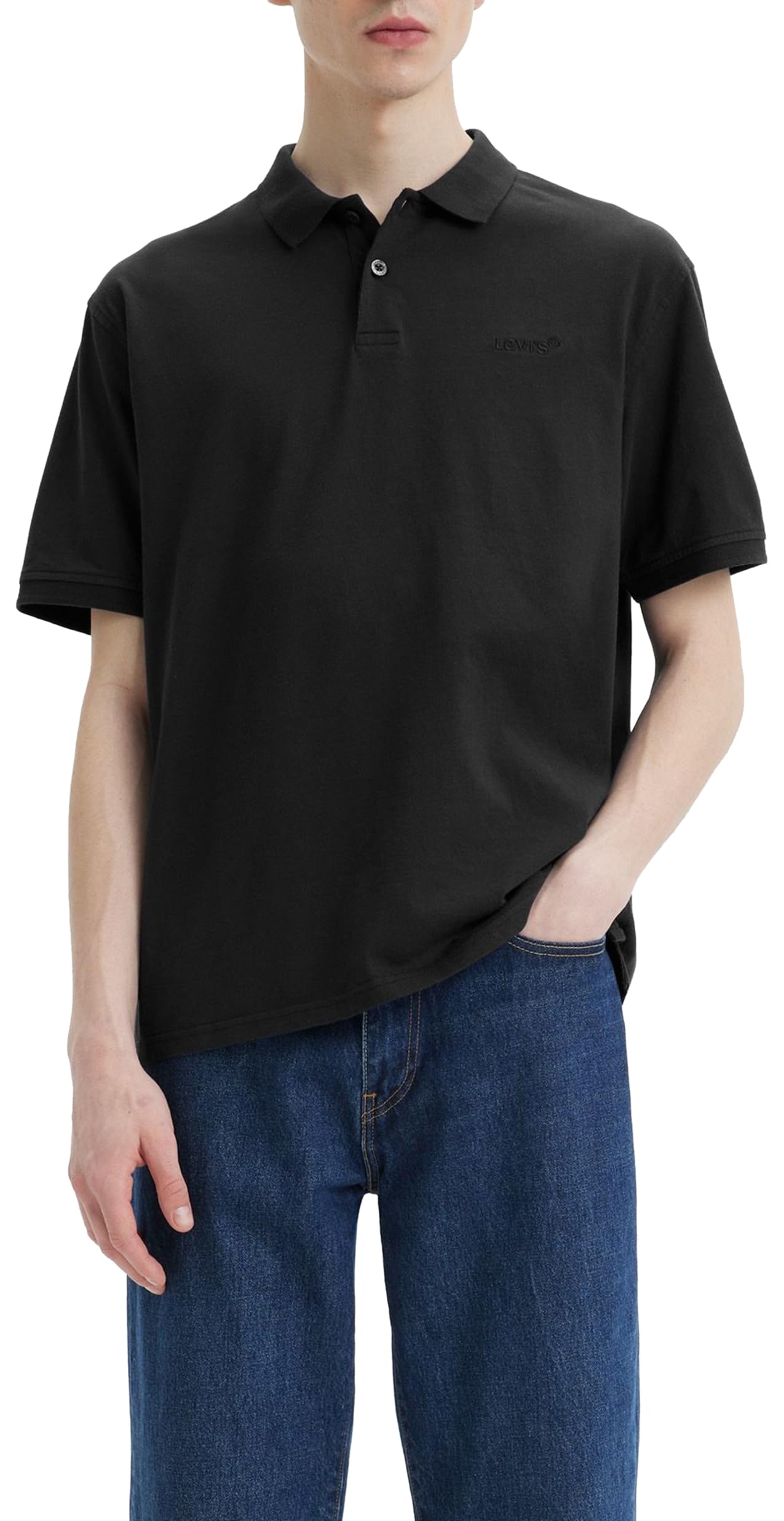 Levi's Authentic Polo Mineral Black Garment Dye, Caviar, M