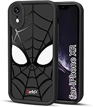 DARKFIT Back Case Cover Compatible for iPhone XR | Spidey Face Mask Case | Soft Silicone | Camera & Body Protection | Shock Proof | for iPhone XR | Color Black | Pack of 1