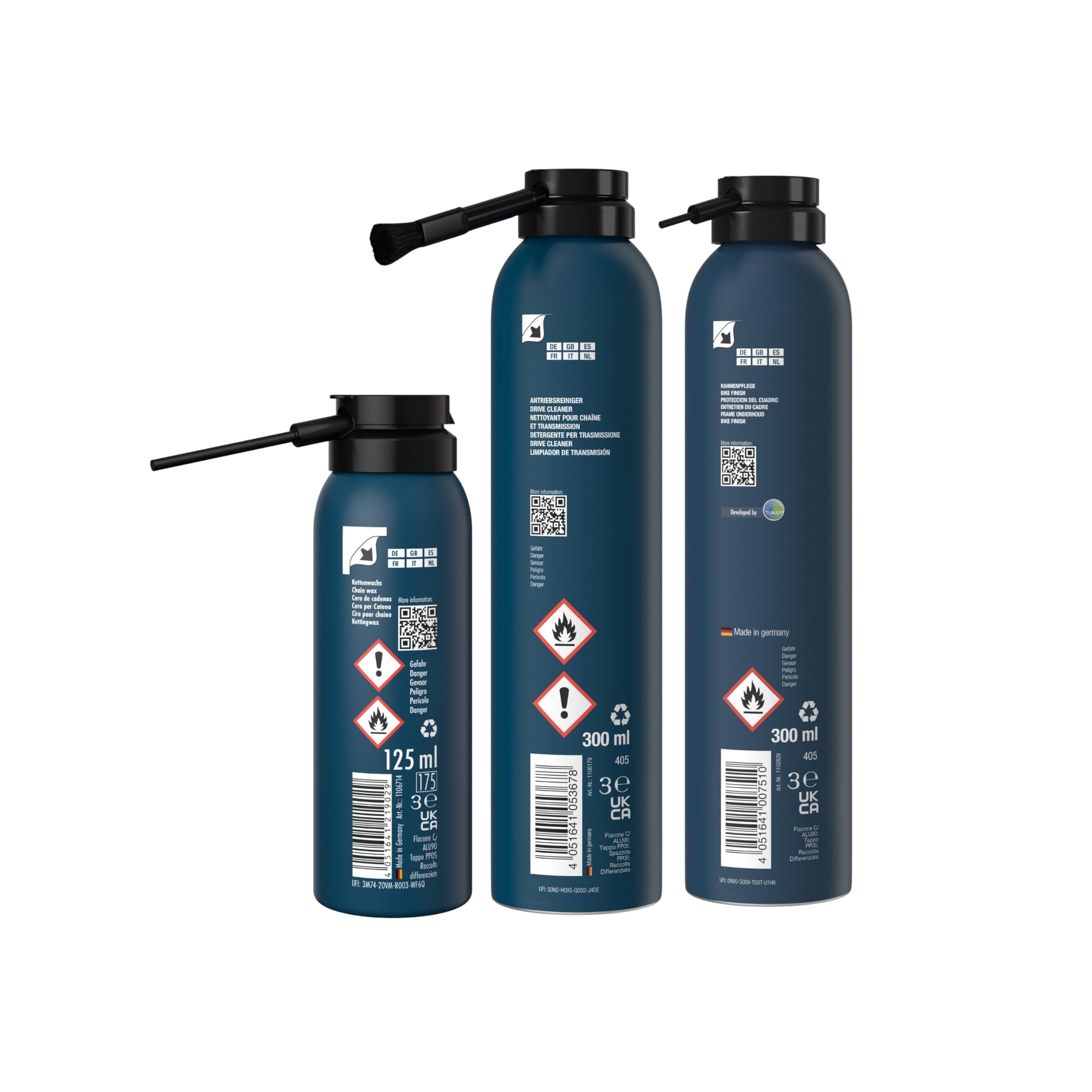 TUNAP SPORTS Rennrad & Gravel-Set | Komplettset für professionelle Fahrradpflege | Kettenreiniger, Kettenwachs Ultimate, Bremsenreiniger & Rahmenpflege | Hochwertige Tasche | Wirkt einfach besser!