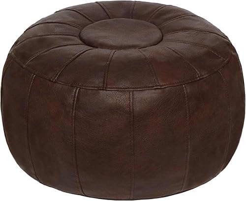 Miniatura 10 de Thgonwid Funda de puf otomano marroquí sin relleno, solución de almacenamiento para reposapiés otomano, silla puf, reposapiés, color negro Negro