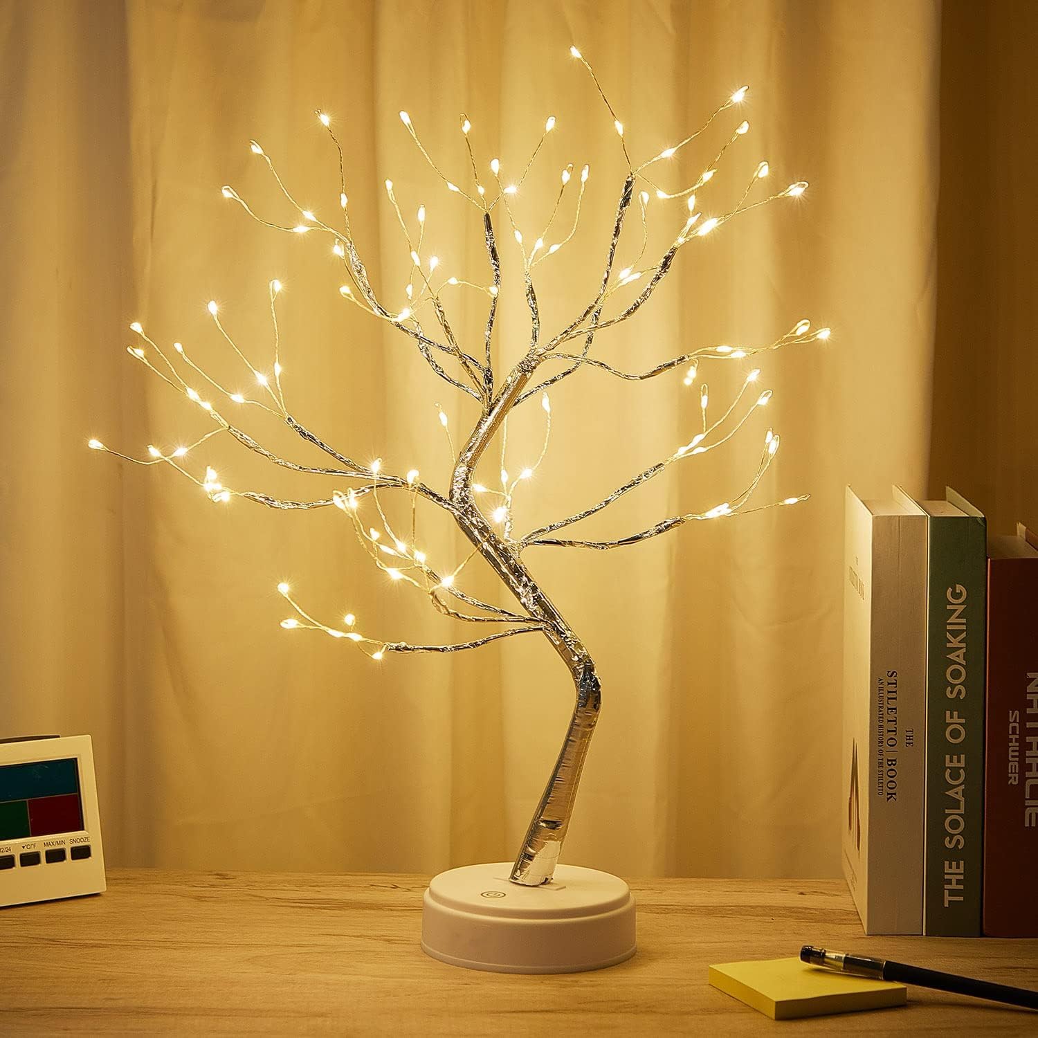 Inkbird Lerway Spirit Fairy Light Lamp - Decorative Tabletop LED Bonsai Tree Light - Battery/USB Operated for Holiday, Festival, Party Indoor Decor (Warm White)