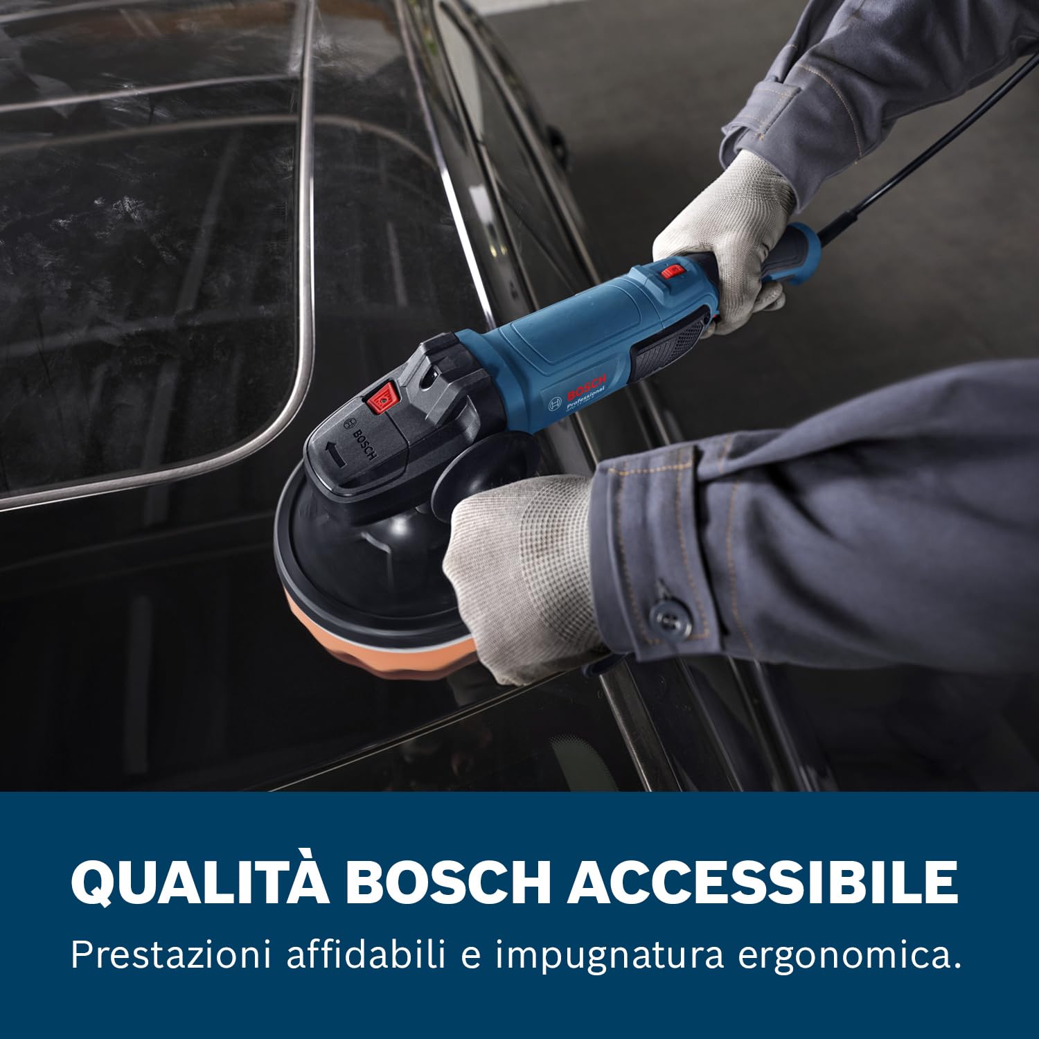 Bosch Professional Lucidatrice rotante GPO 11-180 S (incl. 1 platorello di supporto da 180 mm, 1 platorello in spugna da 180 mm, 1 impugnatura ausiliaria)