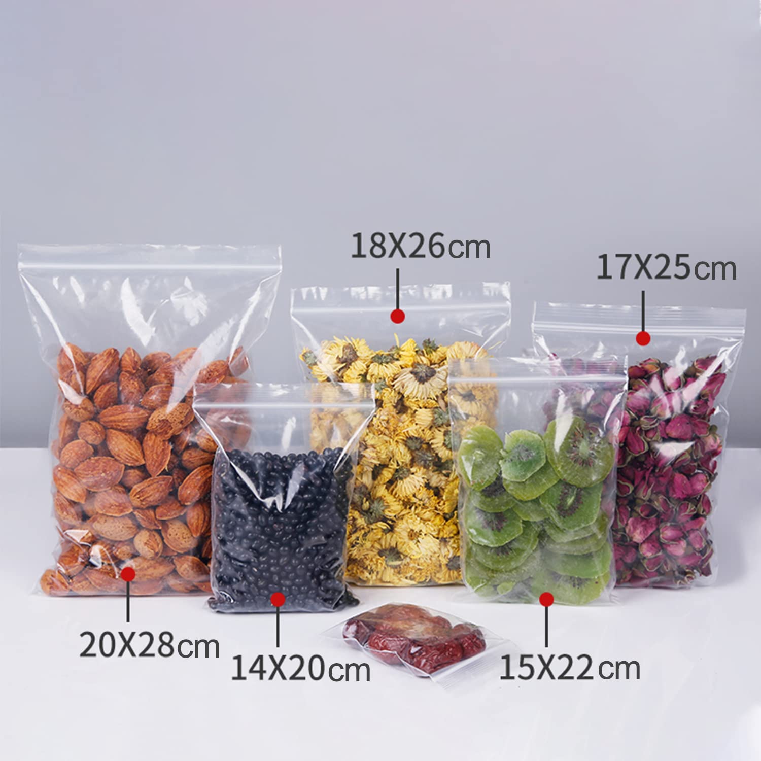 AURSTORE BASA Sachets Zip transparent, sacs à fermeture, Pochette Plastique Zippée, Emballage Transparent refermable tailles au choix Lot de (100 pcs (350 X450 mm))